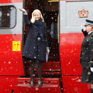 1. og 2. april 2014 legger Kronprinsesse Mette-Marit ut på en litterær togreise: "Litteraturtoget" starter fra Bodø stasjon og ender i Stjørdal. Foto: Lise Åserud / NTB scanpix